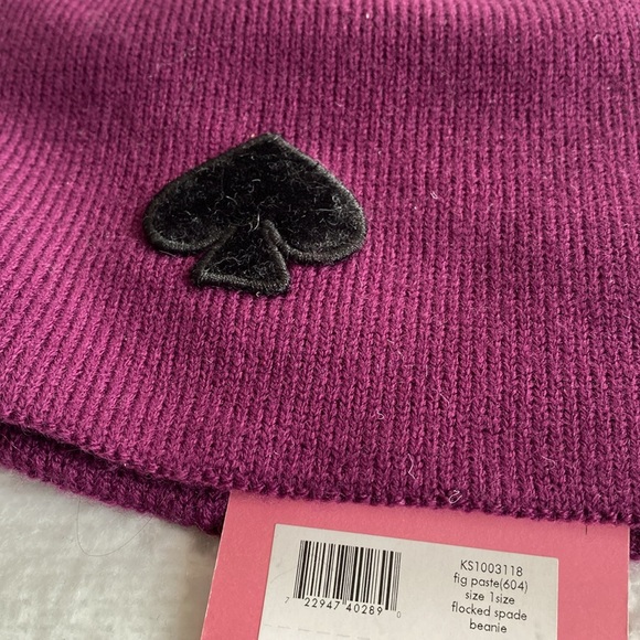 NWT Kate Spade Dark Plum Knit Beanie - Picture 4 of 5